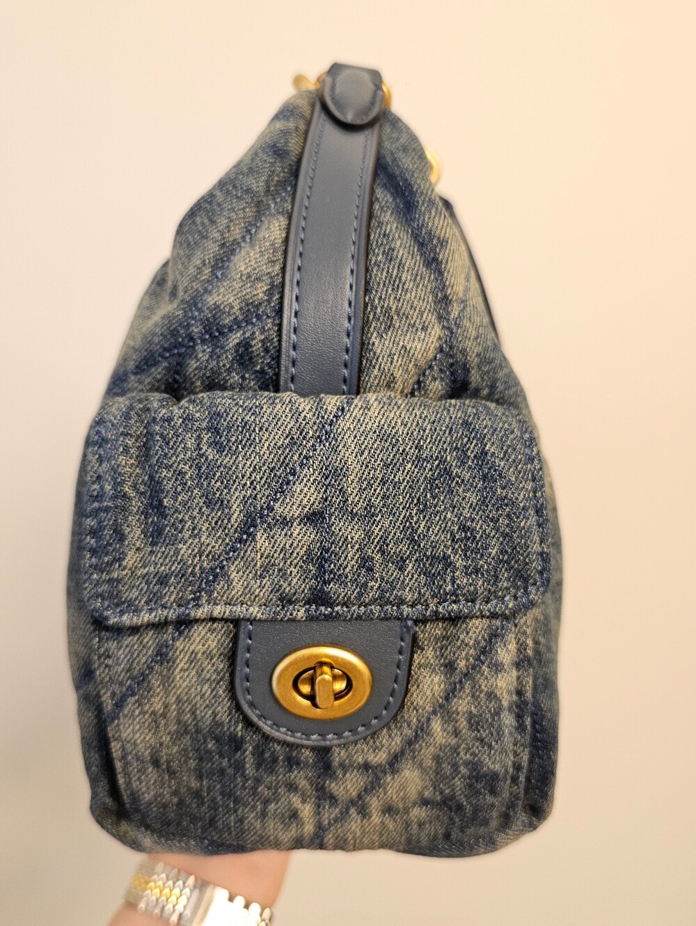 COACH Denim Pocket Juliet Bag 30 Denim Bag - Picture 5 of 12